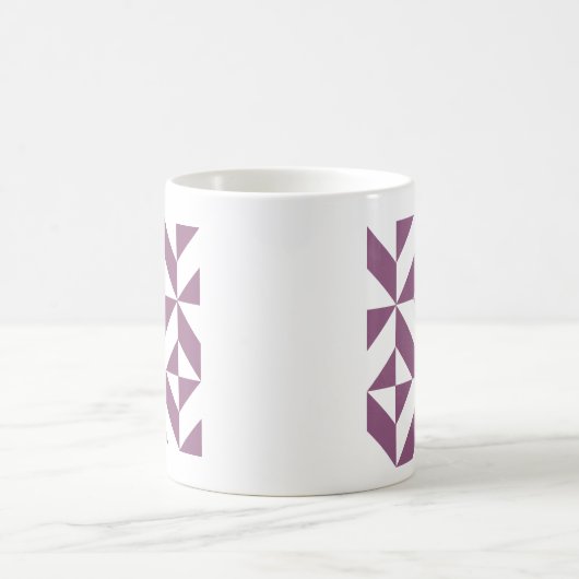 Cool Grape Geometric Deco Cube Pattern Koffiemok (Center)