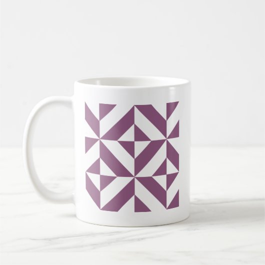 Cool Grape Geometric Deco Cube Pattern Koffiemok (Links)