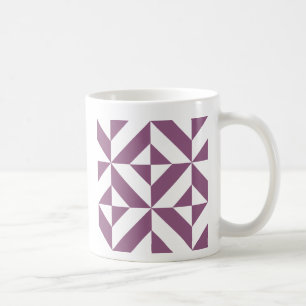 Cool Grape Geometric Deco Cube Pattern Koffiemok