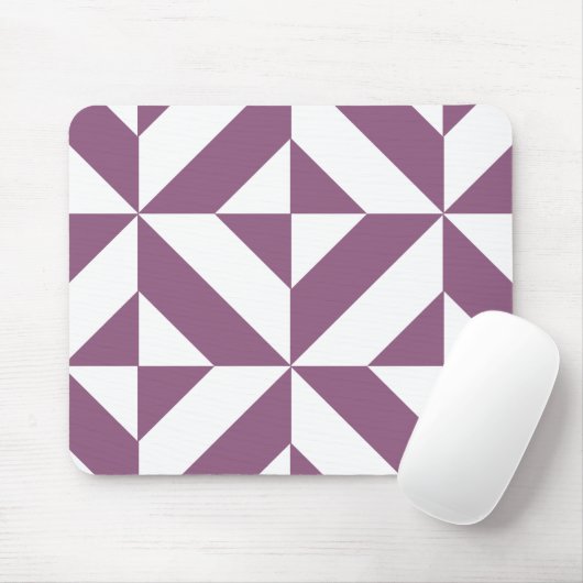 Cool Grape Geometric Deco Cube Pattern Muismat (Met muis)
