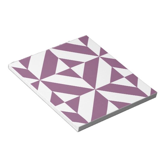 Cool Grape Geometric Deco Cube Pattern Notitieblok (Schuin)