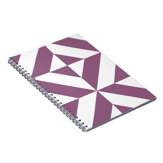 Cool Grape Geometric Deco Cube Pattern Notitieboek (Rechterzijde)