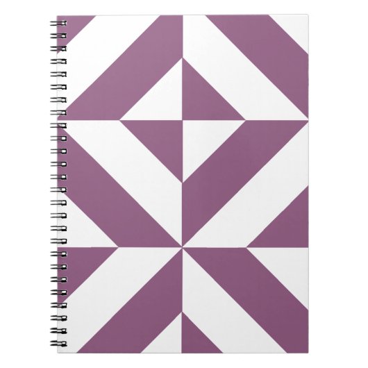 Cool Grape Geometric Deco Cube Pattern Notitieboek (Voorkant)