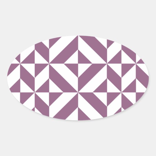 Cool Grape Geometric Deco Cube Pattern Ovale Sticker (Voorkant)