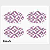 Cool Grape Geometric Deco Cube Pattern Ovale Sticker (Vel)