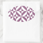 Cool Grape Geometric Deco Cube Pattern Ovale Sticker (Tas)
