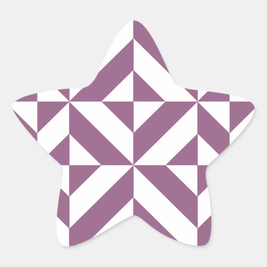 Cool Grape Geometric Deco Cube Pattern Ster Sticker (Voorkant)