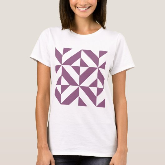 Cool Grape Geometric Deco Cube Pattern T-shirt (Voorkant)