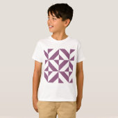 Cool Grape Geometric Deco Cube Pattern T-shirt (Voorkant volledig)