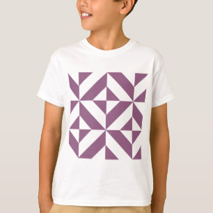 Cool Grape Geometric Deco Cube Pattern T-shirt
