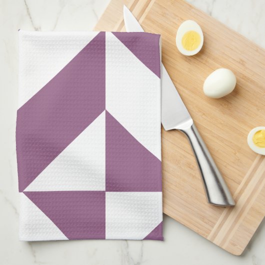 Cool Grape Geometric Deco Cube Pattern Theedoek (Quarter Fold)