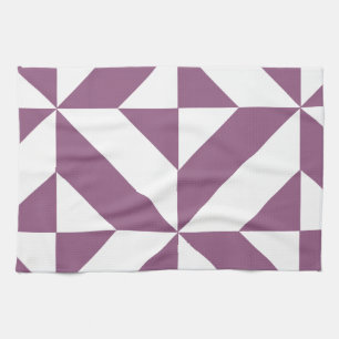 Cool Grape Geometric Deco Cube Pattern Theedoek