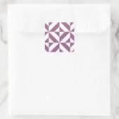 Cool Grape Geometric Deco Cube Pattern Vierkante Sticker (Tas)