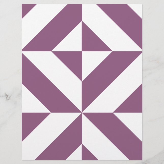 Cool Grape Geometric Deco Cube Scrapbook Paper (Voorkant)