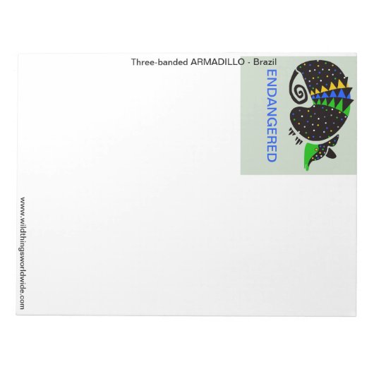 Cool graphic -ARMADILLO -Bedreigd dier- Natuur Notitieblok (Voorkant)