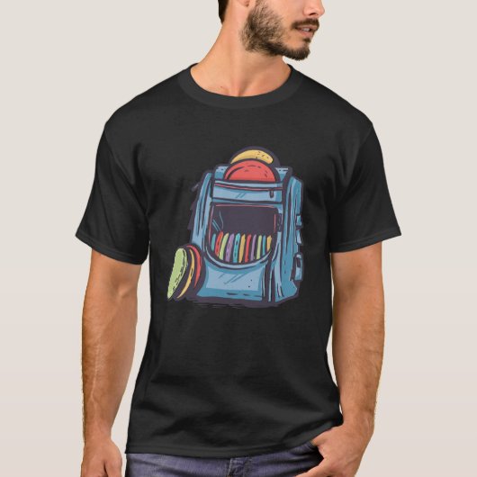 Cool Graphic Disc Golf Backpack T-shirt (Voorkant)