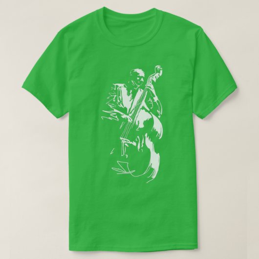 Cool Graphic Jazz Lovers Upright Bass Player desig T-shirt (Design voorkant)