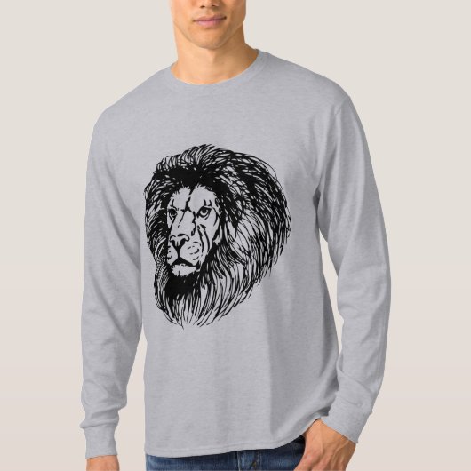 Cool Graphic lion print voor hem grijs T-shirt (Voorkant)