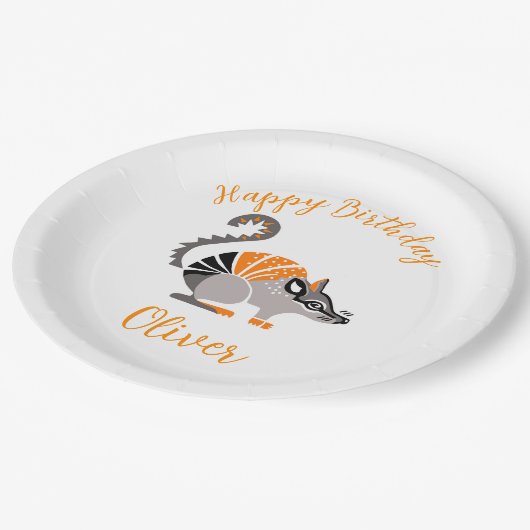 Cool graphic - NUMBAT- Happy Birthday- Feest Papieren Bordje (Gekanteld)