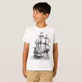 Cool Graphic Oud Piratenschip T-shirt (Voorkant volledig)