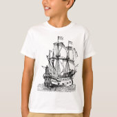 Cool Graphic Oud Piratenschip T-shirt (Voorkant)