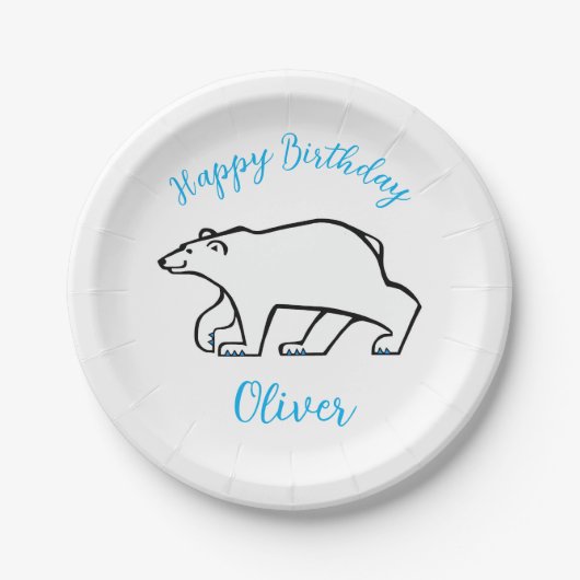 Cool graphic POLAR BEER - Happy Birthday - Feest Papieren Bordje (Voorkant)