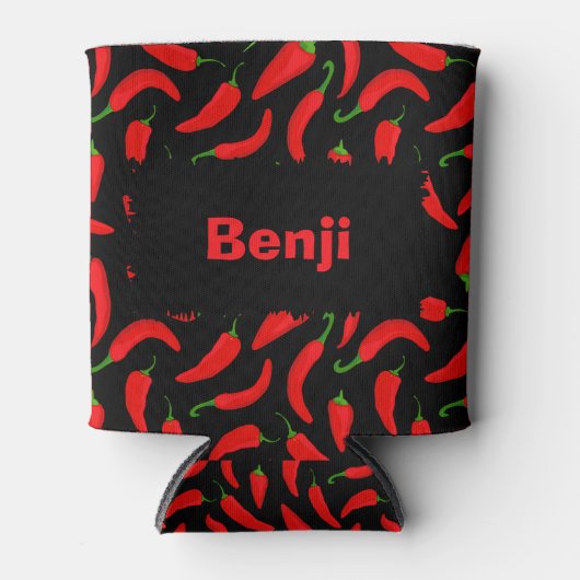 Cool Graphic Print Red Chili Pepper Blikjeskoeler (Voorkant)