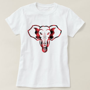 Cool Graphic Red Pset Elephant T-shirt