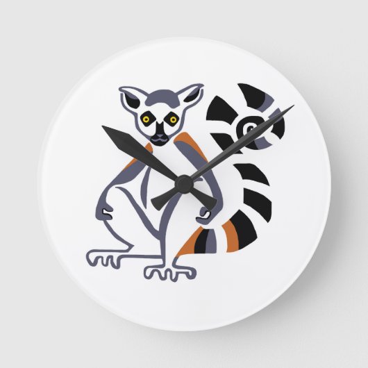 Cool Graphic - Ringstaart LEMUR -Primaat Ronde Klok (Voorkant)