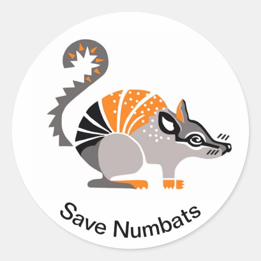 Cool graphic -Save NUMBATS- Aussie buideldieren - Ronde Sticker (Voorkant)