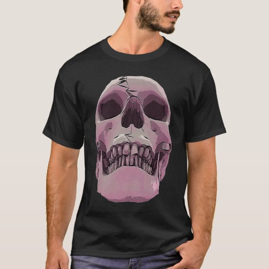 Cool Graphic Skull  Death Skeleton Goth Halloween  T-shirt (Voorkant)