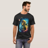 Cool Graphic Space Chimp Monkey Astronaut Cosmonau T-shirt (Voorkant volledig)