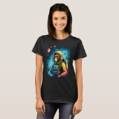 Cool Graphic Space Chimp Monkey Astronaut Cosmonau T-shirt (Voorkant volledig)