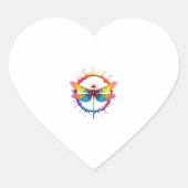 Cool Graphic Tie Dye Sunglasses Dragonfly Illustra Hart Sticker (Voorkant)