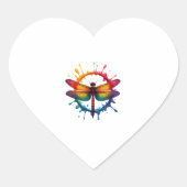 Cool Graphic Tie Dye Sunglasses Dragonfly Illustra Hart Sticker (Voorkant)