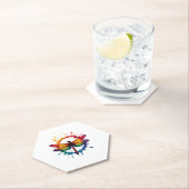 Cool Graphic Tie Dye Sunglasses Dragonfly Illustra Kartonnen Onderzetters (Insitu)