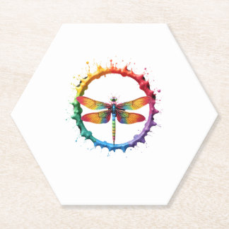 Cool Graphic Tie Dye Sunglasses Dragonfly Illustra Kartonnen Onderzetters