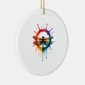 Cool Graphic Tie Dye Sunglasses Dragonfly Illustra Keramisch Ornament (Rechts)