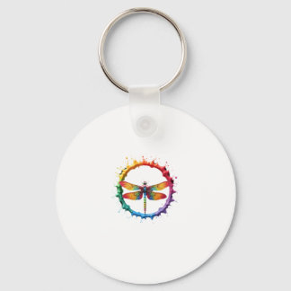 Cool Graphic Tie Dye Sunglasses Dragonfly Illustra Sleutelhanger