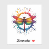 Cool Graphic Tie Dye Sunglasses Dragonfly Illustra Sticker (Vel)