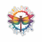 Cool Graphic Tie Dye Sunglasses Dragonfly Illustra Sticker (Voorkant)