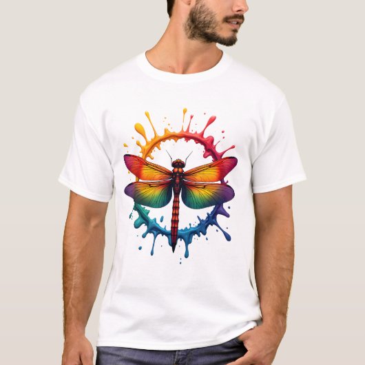 Cool Graphic Tie Dye Sunglasses Dragonfly Illustra T-shirt (Voorkant)