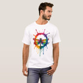 Cool Graphic Tie Dye Sunglasses Dragonfly Illustra T-shirt (Voorkant volledig)