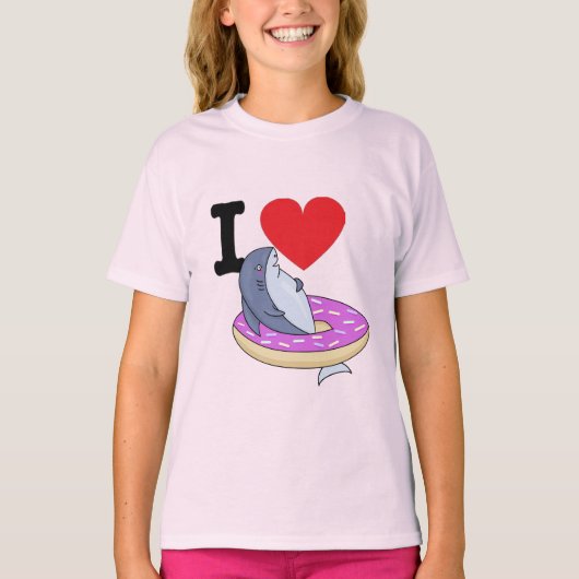 Cool Grappig grafisch ontwerp liefde haai woordspe T-shirt (Voorkant)
