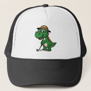 Cool Grappig Groene Dino Spelen Golf T-Rex Lover Trucker Pet