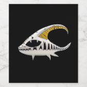 Cool grappig monster vissen wijn etiket (Enkel label)