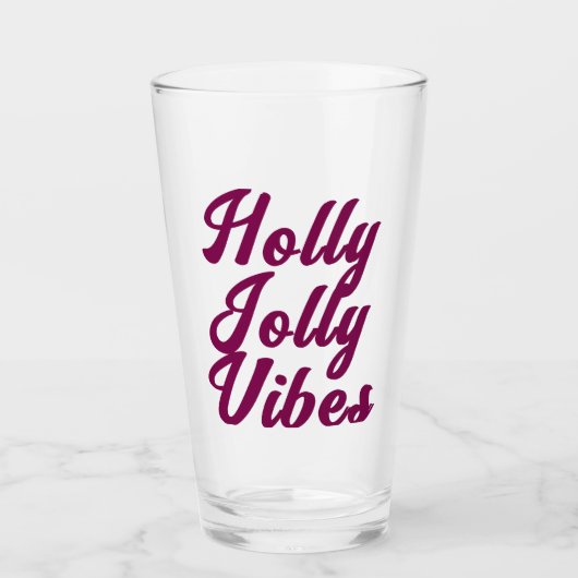 Cool Grappig Stijlvol Modern Vrolijk Kerstbier Glas (Voorkant)