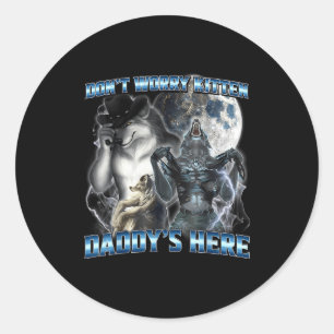 Cool Grappige Alpha Wolf Meme Maak Je Niet Zorgen Ronde Sticker