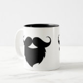 Cool grappige baard tweekleurige koffiemok (Voorkant links)