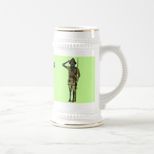 Cool grappige cyborg soldaat bier mok design (Rechts)